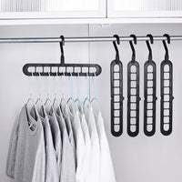Transform Your Closet with the 3/5-Pack PVC 9-Hole Magic Hanger Pro - The Ultimate Foldable Space-Saving Organizer for Clothes Storage