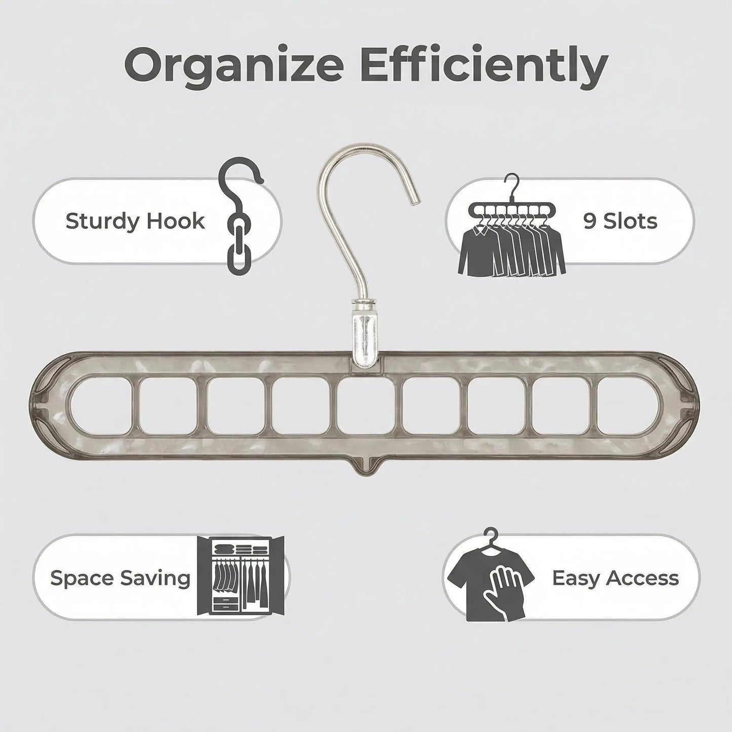 Transform Your Closet with the 3/5-Pack PVC 9-Hole Magic Hanger Pro - The Ultimate Foldable Space-Saving Organizer for Clothes Storage