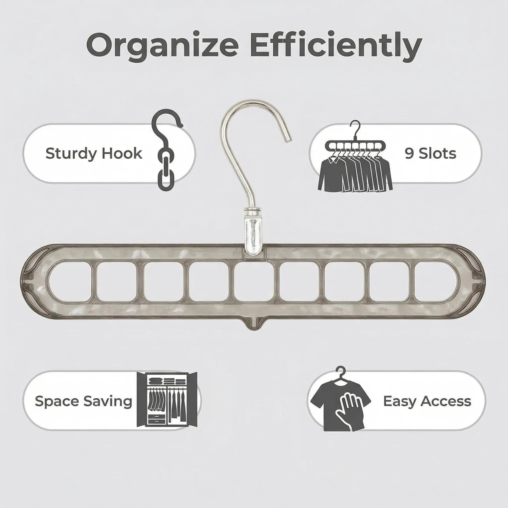 Transform Your Closet with the 3/5-Pack PVC 9-Hole Magic Hanger Pro - The Ultimate Foldable Space-Saving Organizer for Clothes Storage