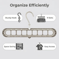 Transform Your Closet with the 3/5-Pack PVC 9-Hole Magic Hanger Pro - The Ultimate Foldable Space-Saving Organizer for Clothes Storage