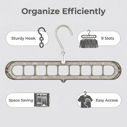 Transform Your Closet with the 3/5-Pack PVC 9-Hole Magic Hanger Pro - The Ultimate Foldable Space-Saving Organizer for Clothes Storage