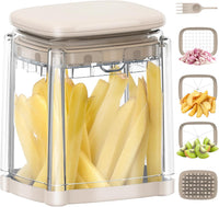 French Fry  - Professional Vegetable Chopper & Dicer for Potatoes, Carrots, Cucumbers & More (Apricot Pink)