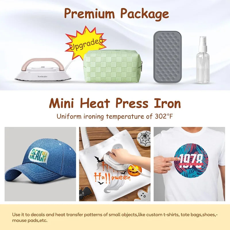 Travel-Friendly Portable Mini Electric Iron - Dual-Voltage Non-Steam Dry Iron for Effortless Wrinkle Removal