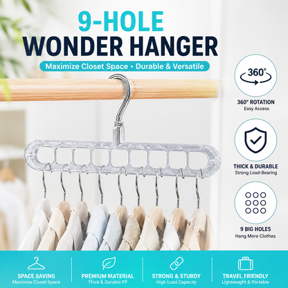 Transform Your Closet with the 3/5-Pack PVC 9-Hole Magic Hanger Pro - The Ultimate Foldable Space-Saving Organizer for Clothes Storage