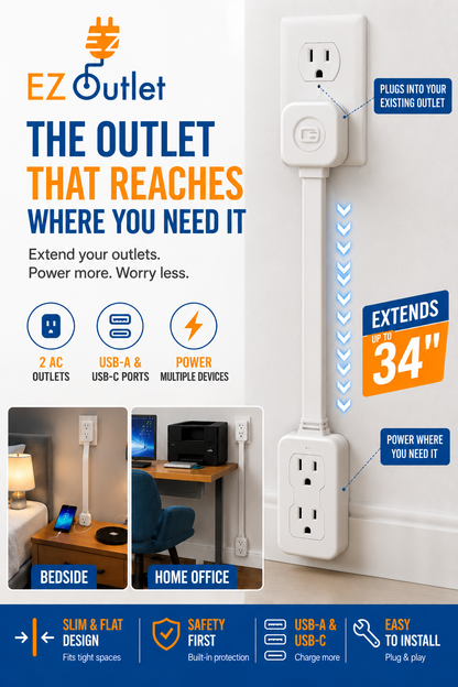 Transform Your Space with the Versatile Electrical Outlet Extender - Charge All Your Devices with Ease!