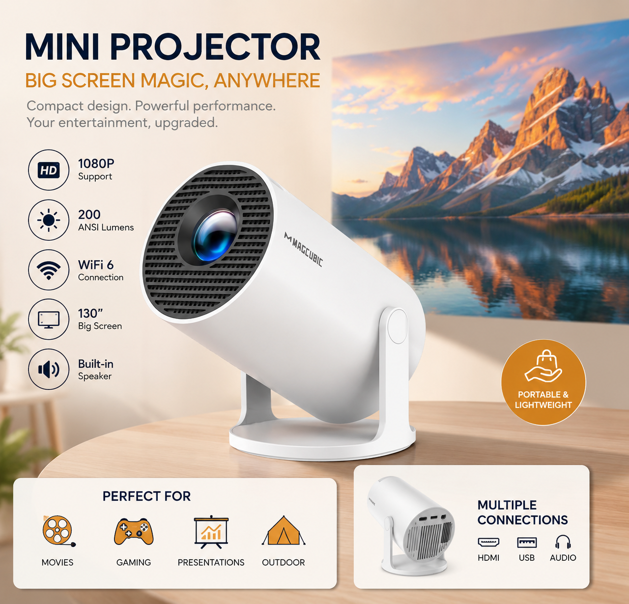 Discover the 2026 HY300PRO Mini Projector: Your Ultimate Portable Entertainment Solution with 4K Support, WiFi & Bluetooth Connectivity!