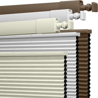 Easy Install Cordless Cellular Shades - Top Down Bottom Up Blackout Honeycomb Blinds, 34" W x 64" H, No Drill, No Tools, White