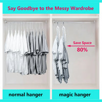 Transform Your Closet with the 3/5-Pack PVC 9-Hole Magic Hanger Pro - The Ultimate Foldable Space-Saving Organizer for Clothes Storage