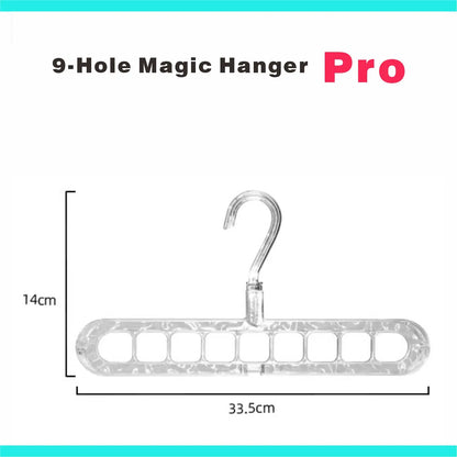 Transform Your Closet with the 3/5-Pack PVC 9-Hole Magic Hanger Pro - The Ultimate Foldable Space-Saving Organizer for Clothes Storage