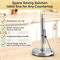 Stylish Paper Towel Holder with Convenient Spray Bottle - Perfect Kitchen Decor and Essential Accessory