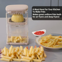 French Fry  - Professional Vegetable Chopper & Dicer for Potatoes, Carrots, Cucumbers & More (Apricot Pink)