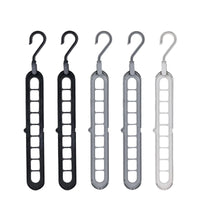 Transform Your Closet with the 3/5-Pack PVC 9-Hole Magic Hanger Pro - The Ultimate Foldable Space-Saving Organizer for Clothes Storage