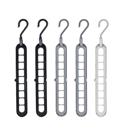 Transform Your Closet with the 3/5-Pack PVC 9-Hole Magic Hanger Pro - The Ultimate Foldable Space-Saving Organizer for Clothes Storage