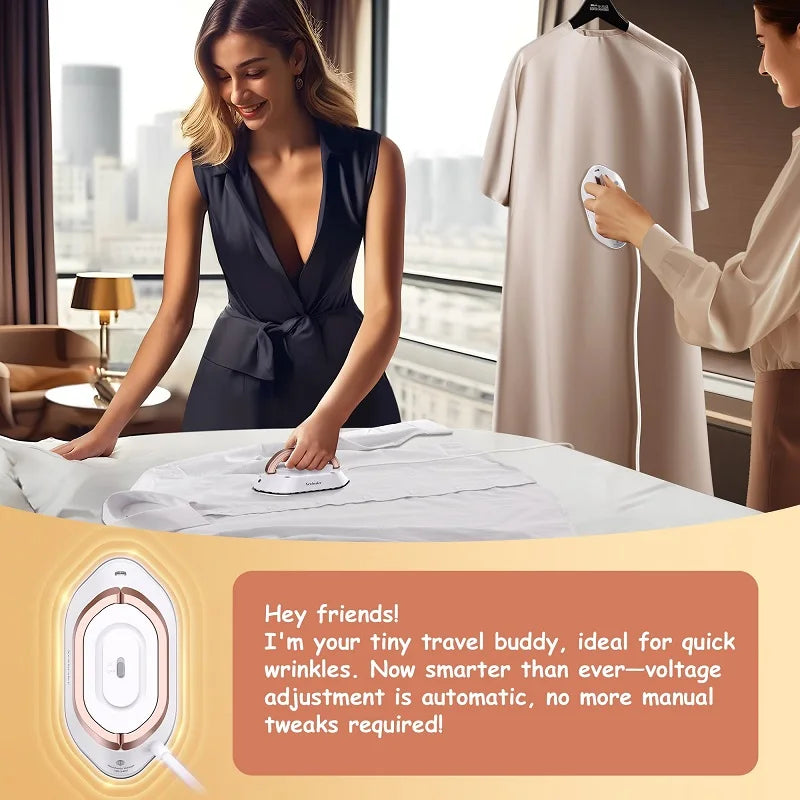 Travel-Friendly Portable Mini Electric Iron - Dual-Voltage Non-Steam Dry Iron for Effortless Wrinkle Removal